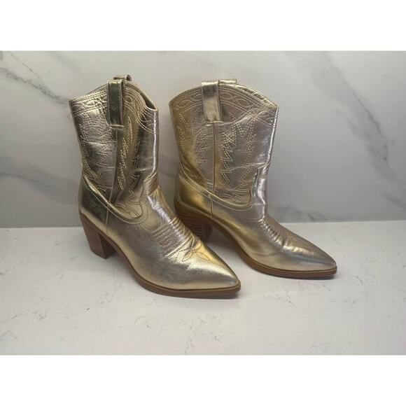 Billini Shoes - Billini Women’s Size 7 Nayli Gold Metallic Cowboy Boot